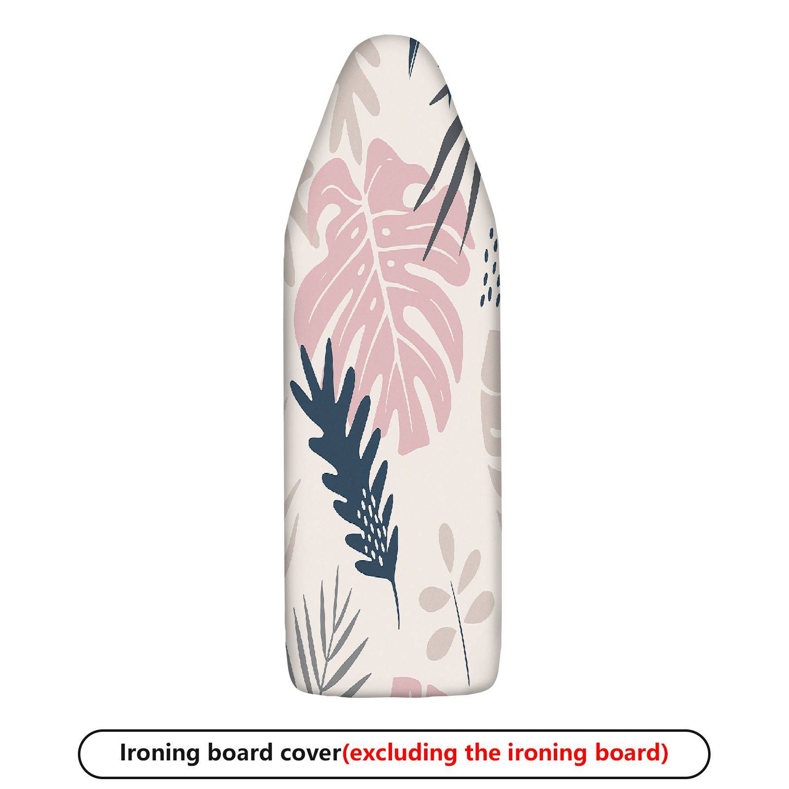 1-Piece Tropical Leaves Pink Green Artistic  Ironing Board Cover, Universal Size, Without Board
