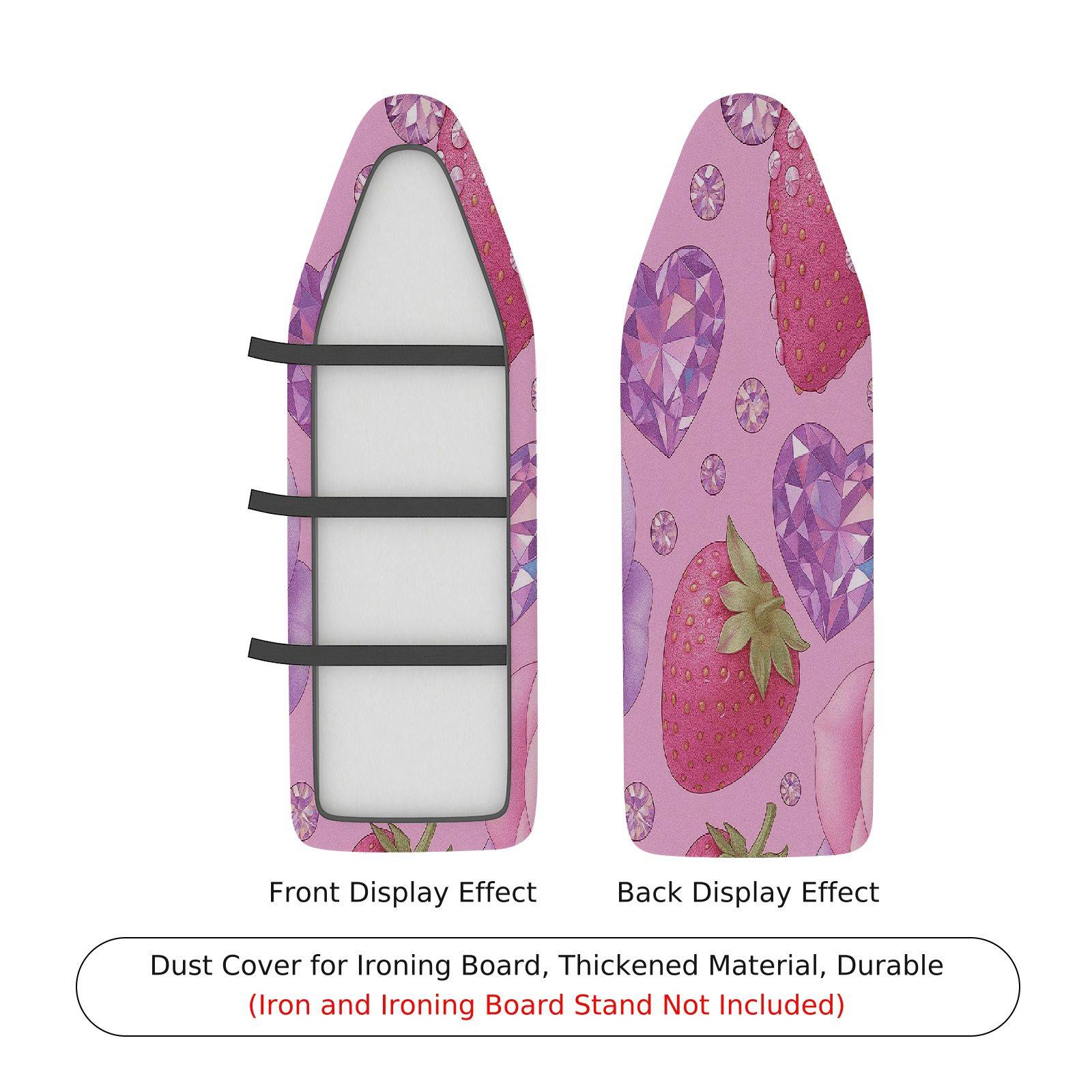 1-Piece Strawberry Diamond Rose  Ironing Board Cover, Universal Size, Without Board
