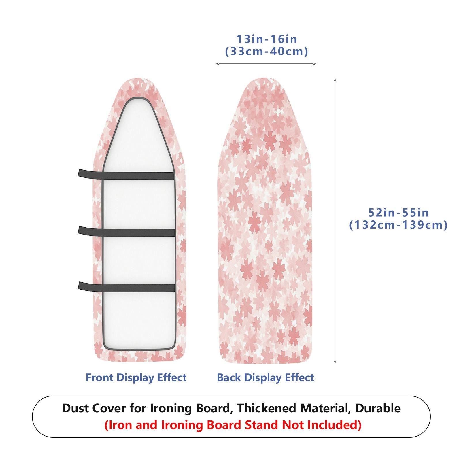 1-Piece Floral Pattern Pink Star  Ironing Board Cover, Universal Size, Without Board
