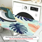 1-Piece Tropical Floral Leaves Pattern Pastel Colors  Ironing Board Cover, Universal Size, Without Board