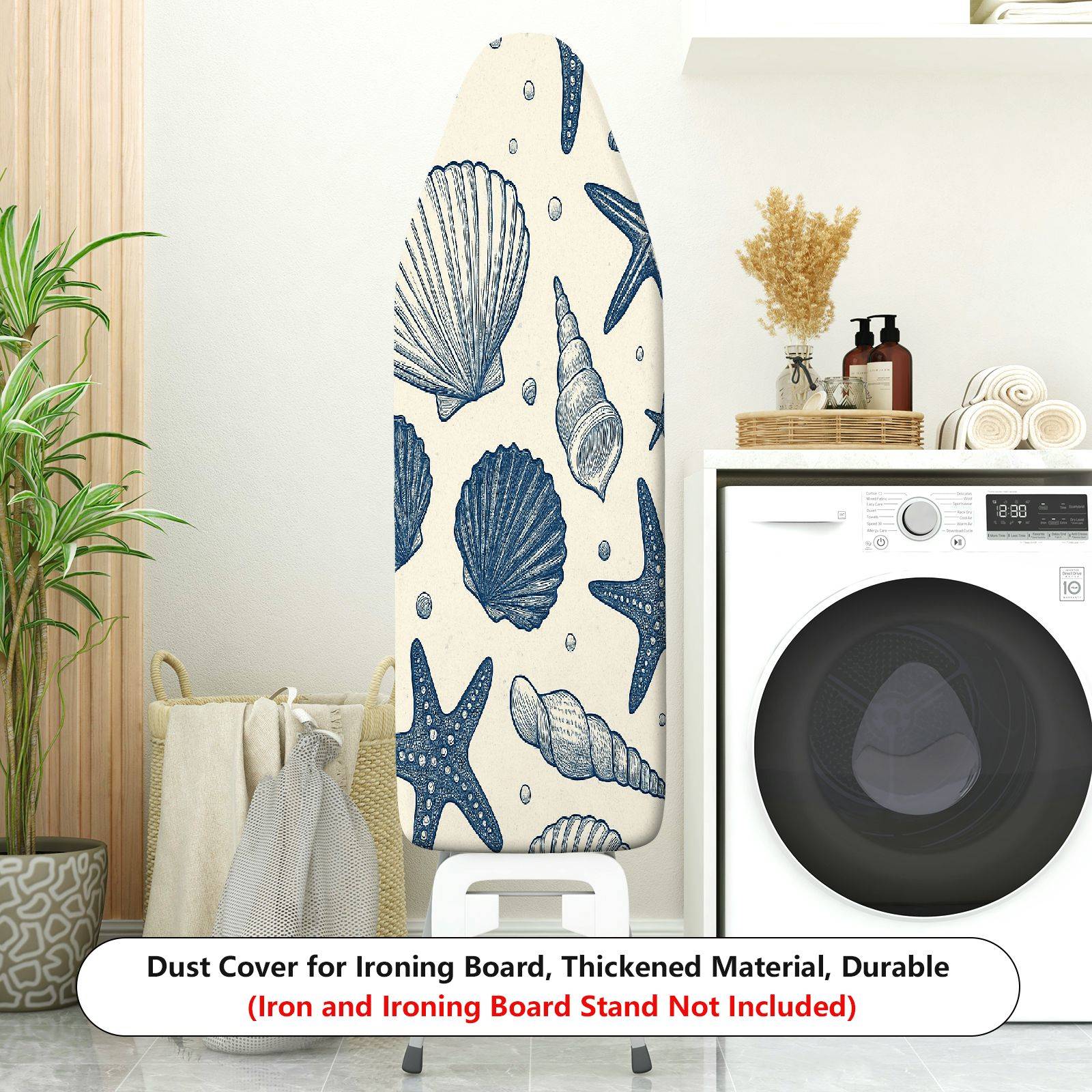 1-Piece Seashell Starfish Ocean  Ironing Board Cover, Universal Size, Without Board