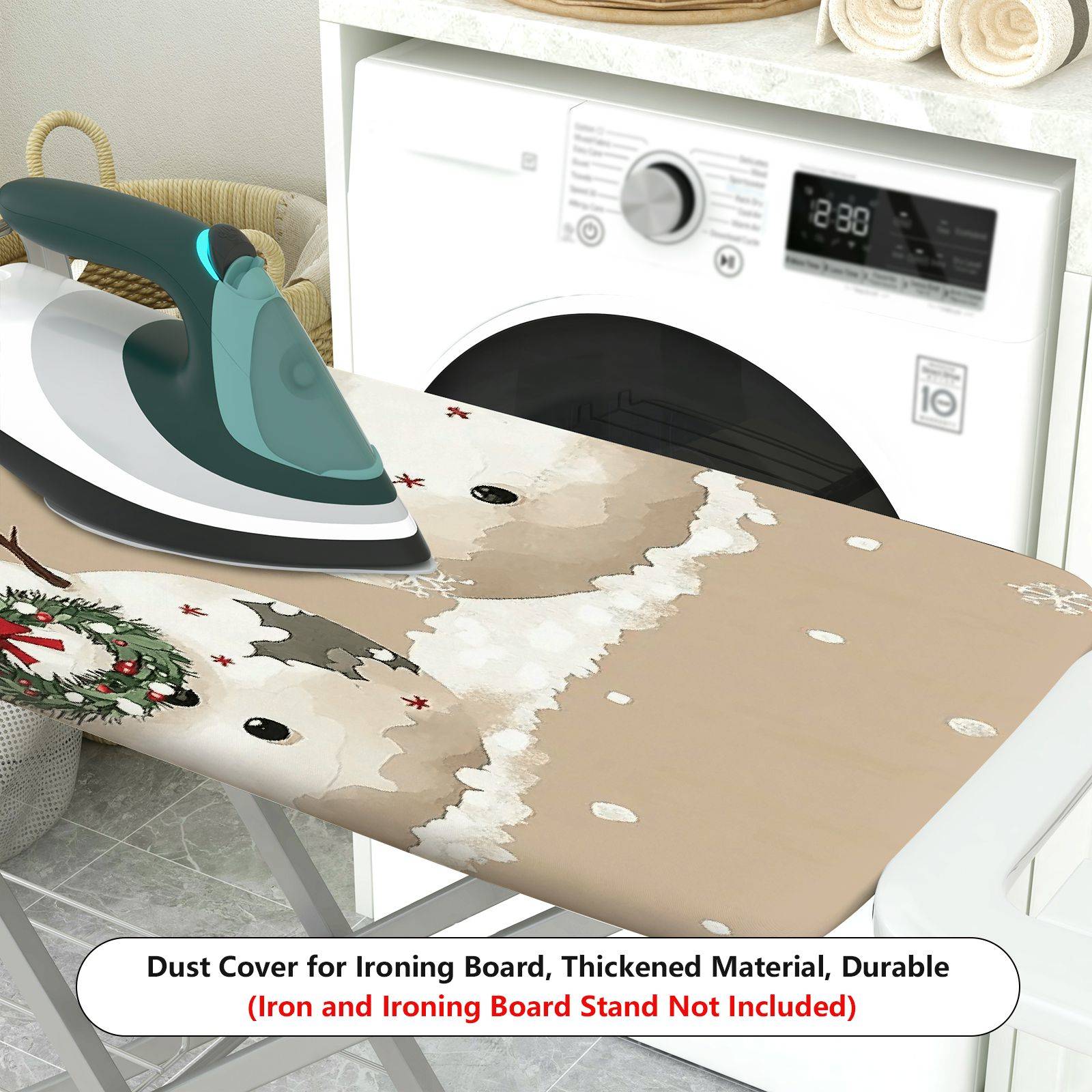 1-Piece Snowman Christmas Festive  Ironing Board Cover, Universal Size, Without Board