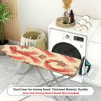 1-Piece Christmas Red Scarf Holly  Ironing Board Cover, Universal Size, Without Board