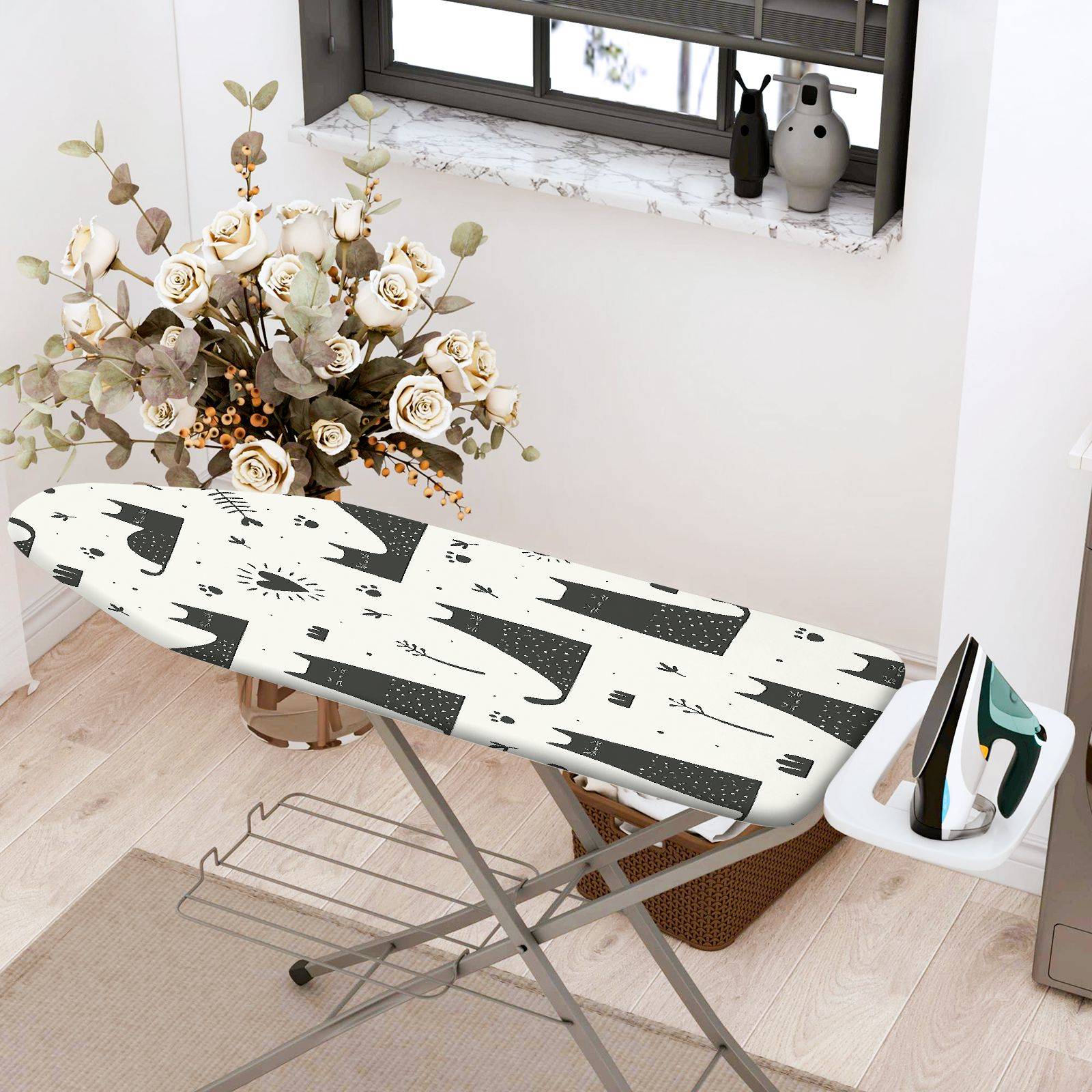 1-Piece Bear  Animal  Ironing Board Cover, Universal Size, Without Board