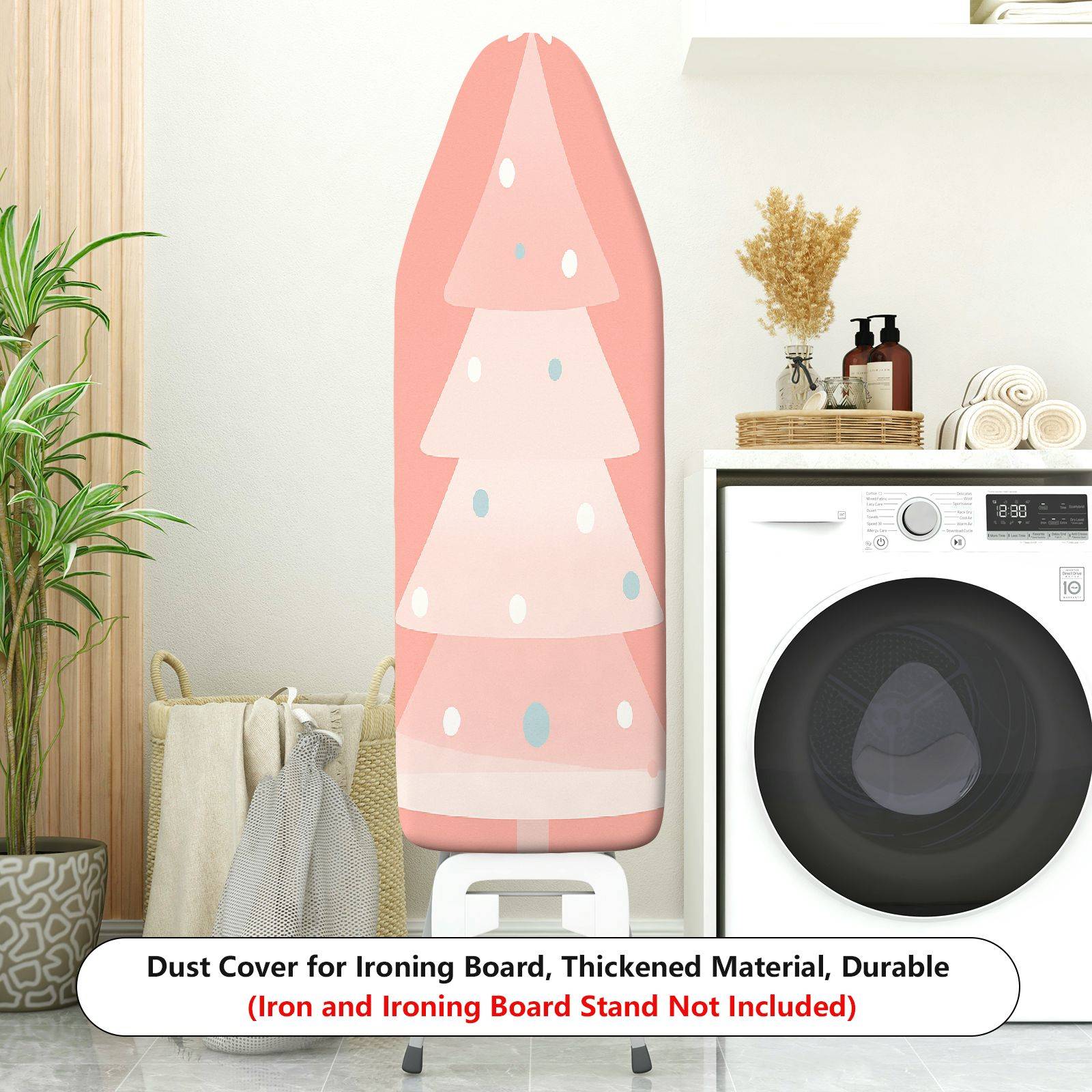 1-Piece Christmas Tree Pattern Pink Decor  Ironing Board Cover, Universal Size, Without Board