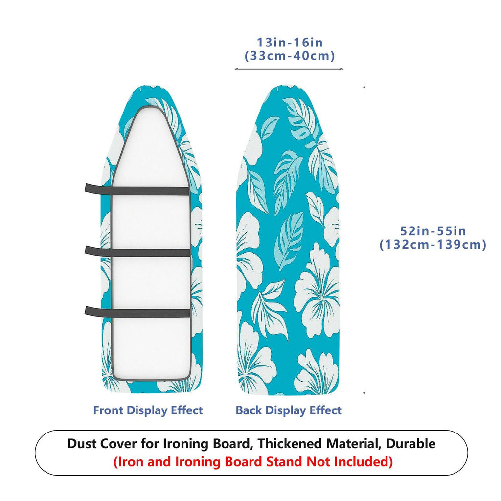 1-Piece Tropical Floral Leaves Blue  Ironing Board Cover, Universal Size, Without Board