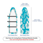 1-Piece Tropical Floral Leaves Blue  Ironing Board Cover, Universal Size, Without Board