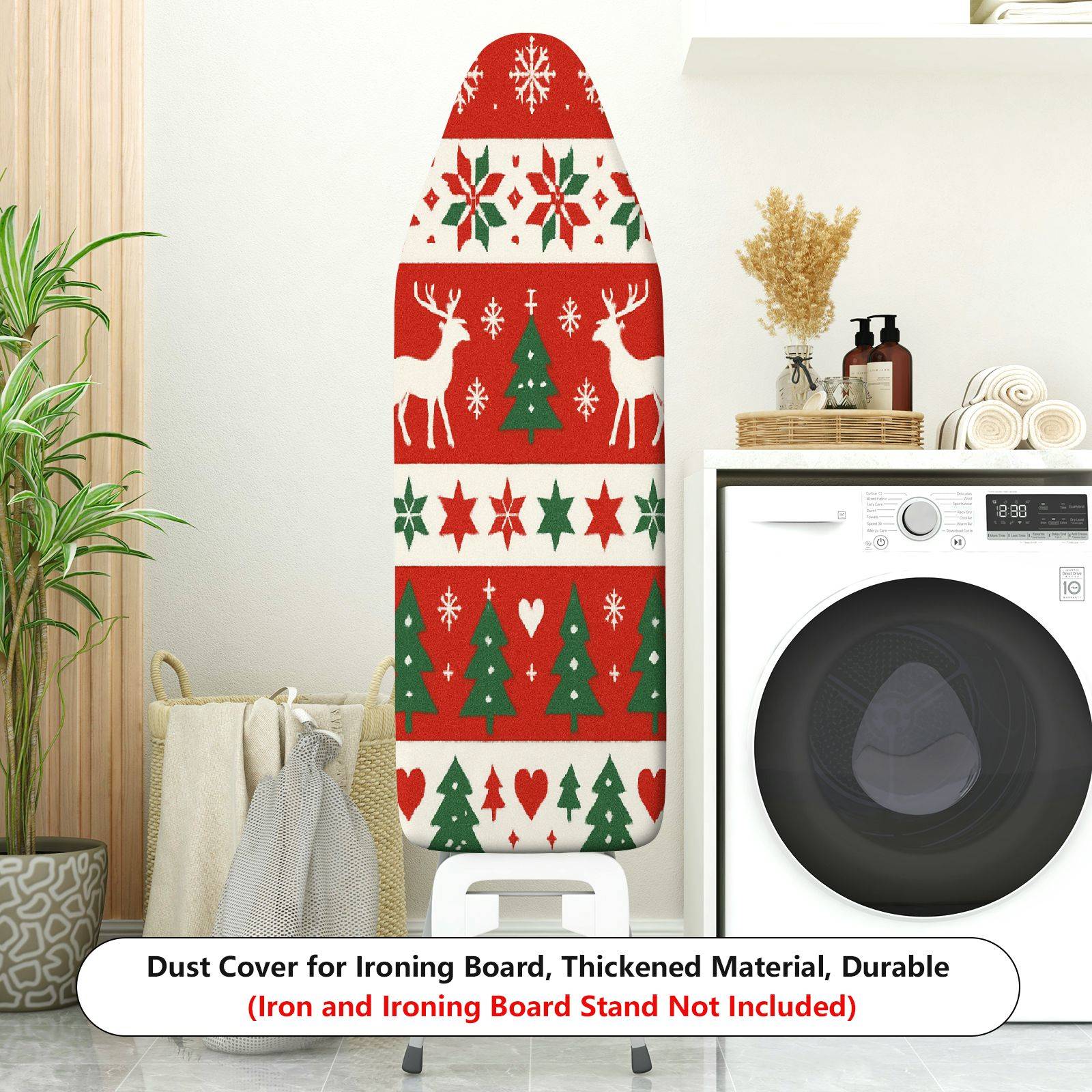 1-Piece Reindeer Tree Snowflake  Ironing Board Cover, Universal Size, Without Board