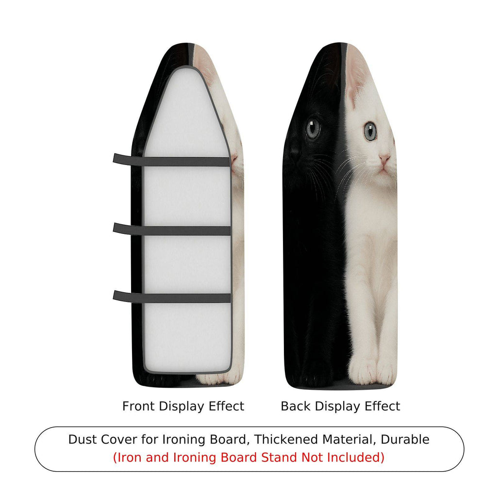 1-Piece Cat Black White Artistic  Ironing Board Cover, Universal Size, Without Board