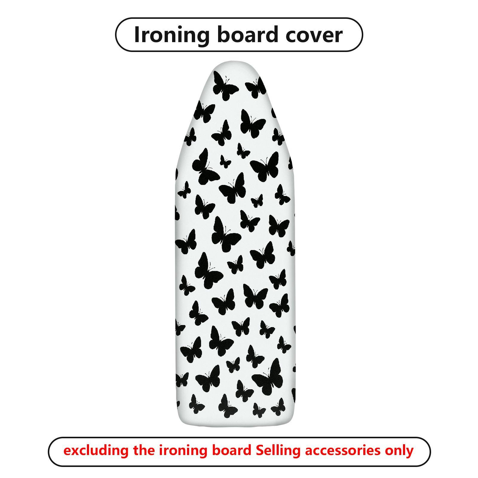 1-Piece Butterfly Pattern Black And White Elegant  Ironing Board Cover, Universal Size, Without Board