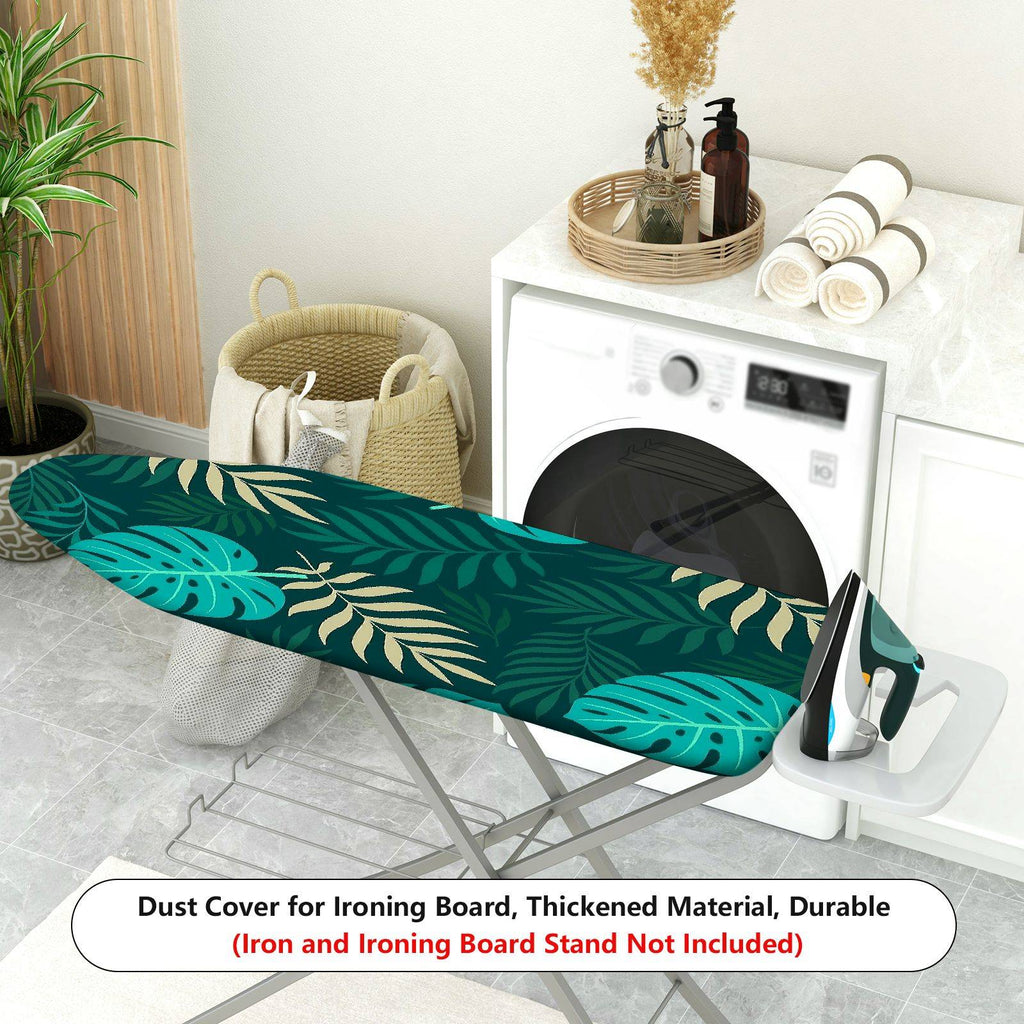 1-Piece Tropical Leaf Plant Pattern Green  Ironing Board Cover, Universal Size, Without Board