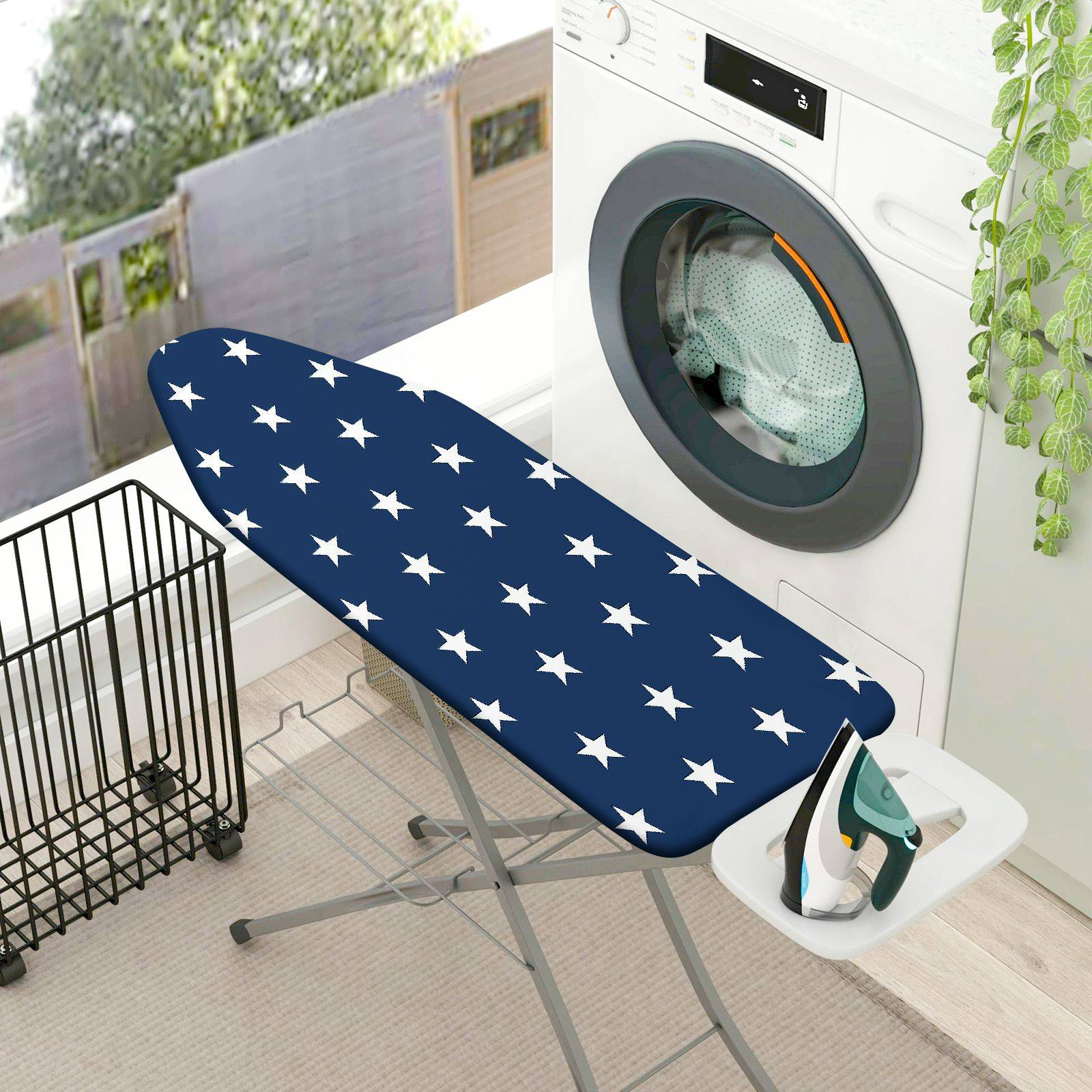 1-Piece Star Pattern Blue American  Ironing Board Cover, Universal Size, Without Board