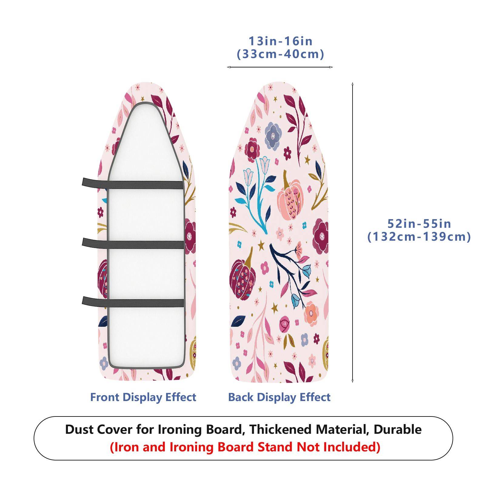 1-Piece Floral Pumpkin Star  Ironing Board Cover, Universal Size, Without Board
