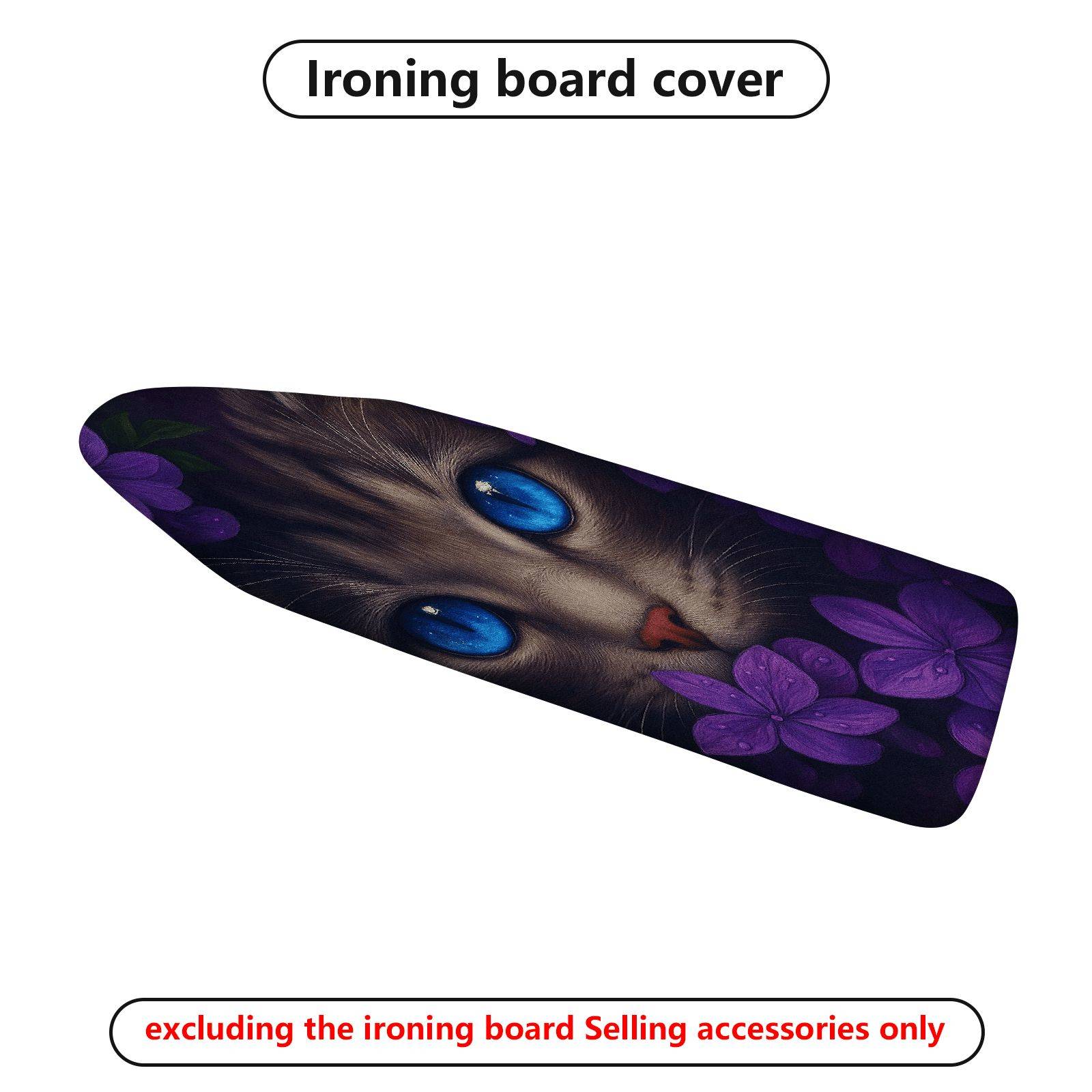 1-Piece Cat Flower Art  Ironing Board Cover, Universal Size, Without Board