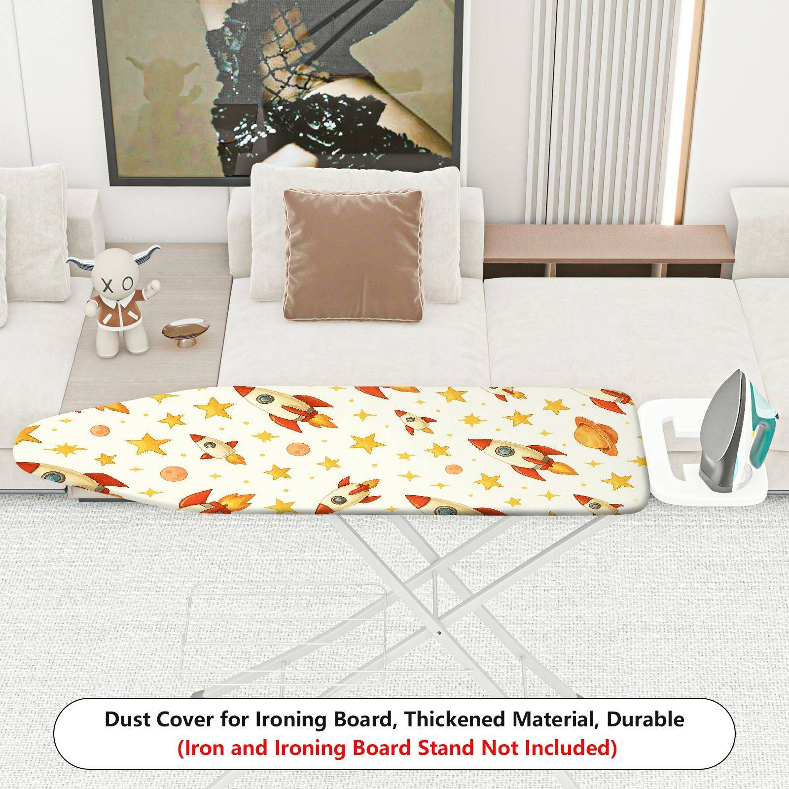 1-Piece Rocket Star Planet  Ironing Board Cover, Universal Size, Without Board