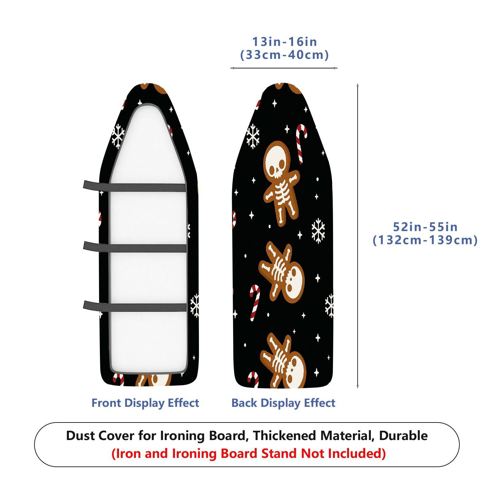 1-Piece Christmas Skull Candy  Ironing Board Cover, Universal Size, Without Board