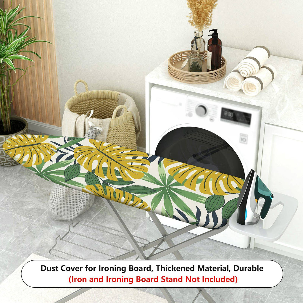 1-Piece Tropical Leaf Pattern Green Palm  Ironing Board Cover, Universal Size, Without Board