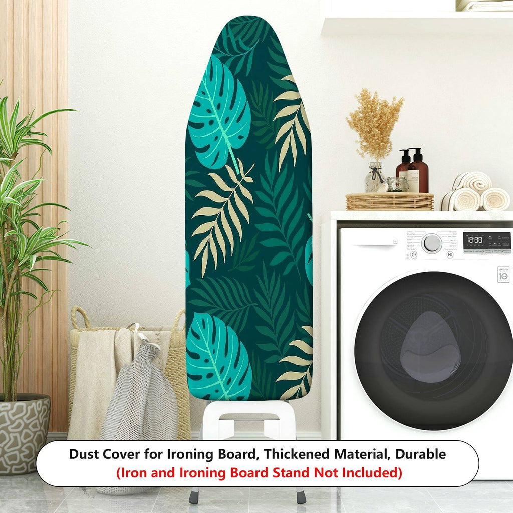 1-Piece Tropical Leaf Plant Pattern Green  Ironing Board Cover, Universal Size, Without Board