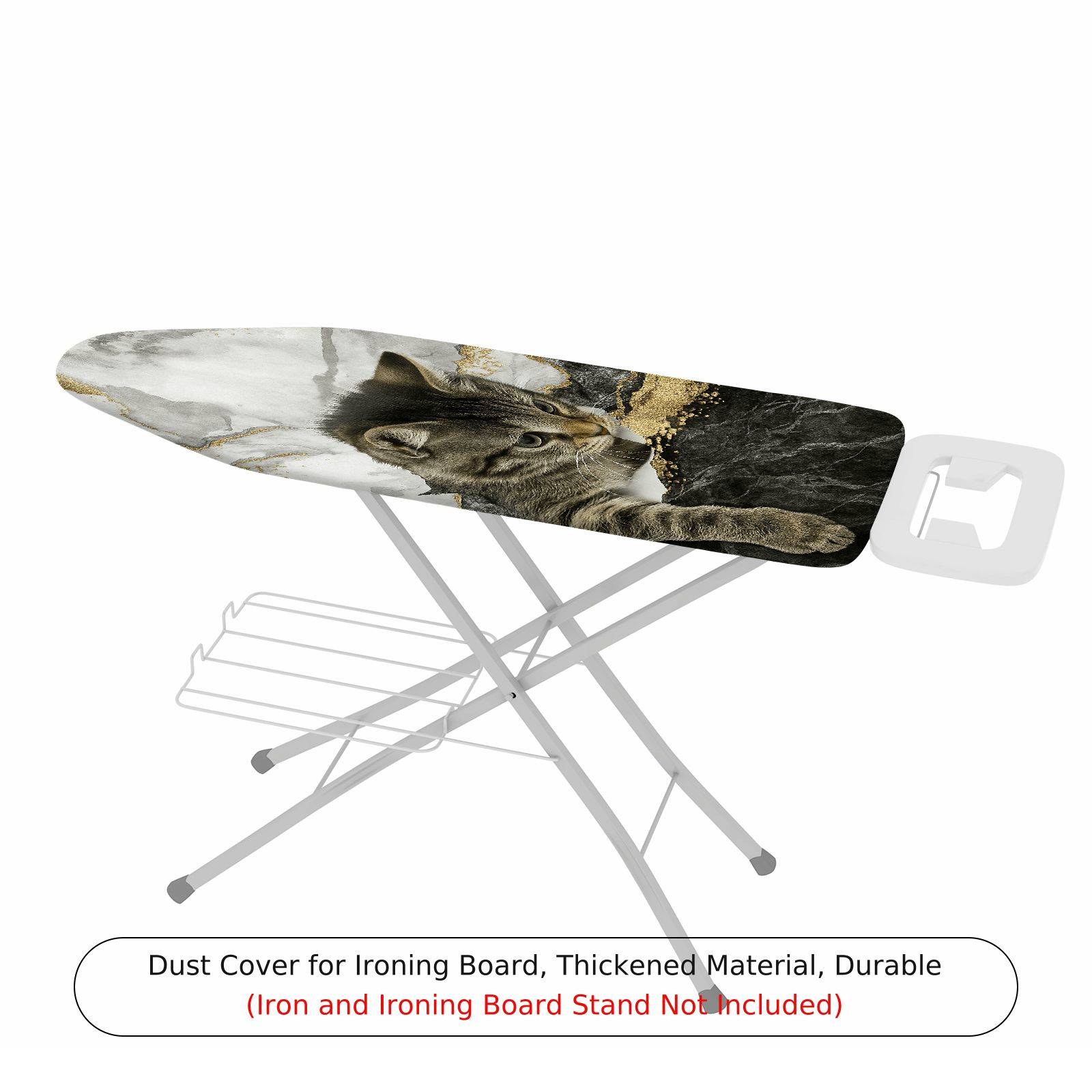 1-Piece Cat Marble Gold  Ironing Board Cover, Universal Size, Without Board