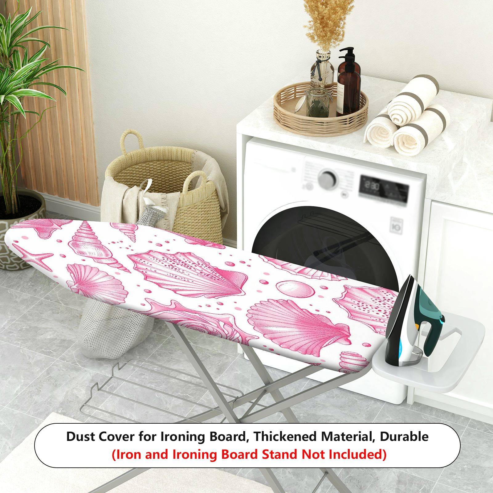 1-Piece Seashell Starfish Pink  Ironing Board Cover, Universal Size, Without Board