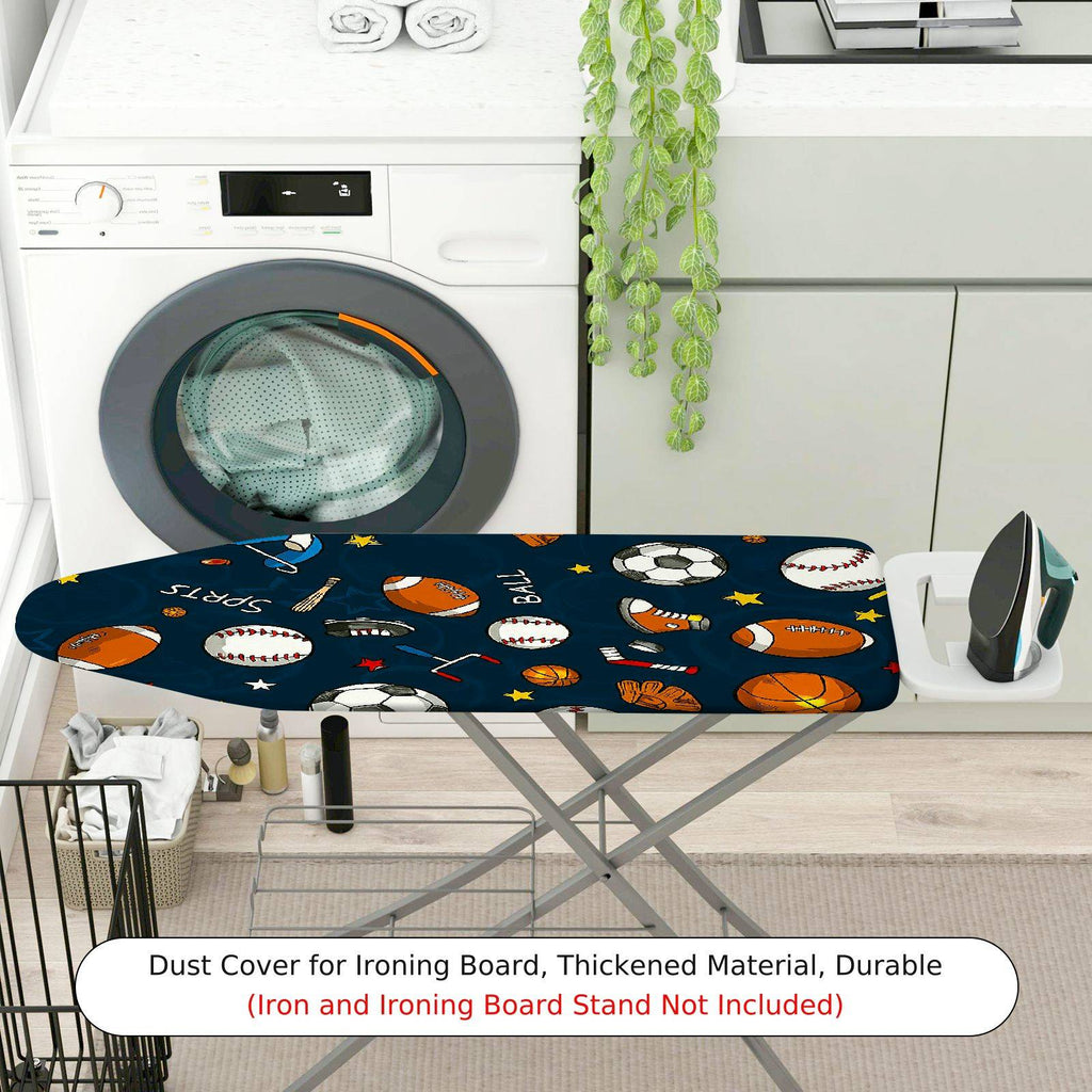 1-Piece Sports Balls Stars  Ironing Board Cover, Universal Size, Without Board