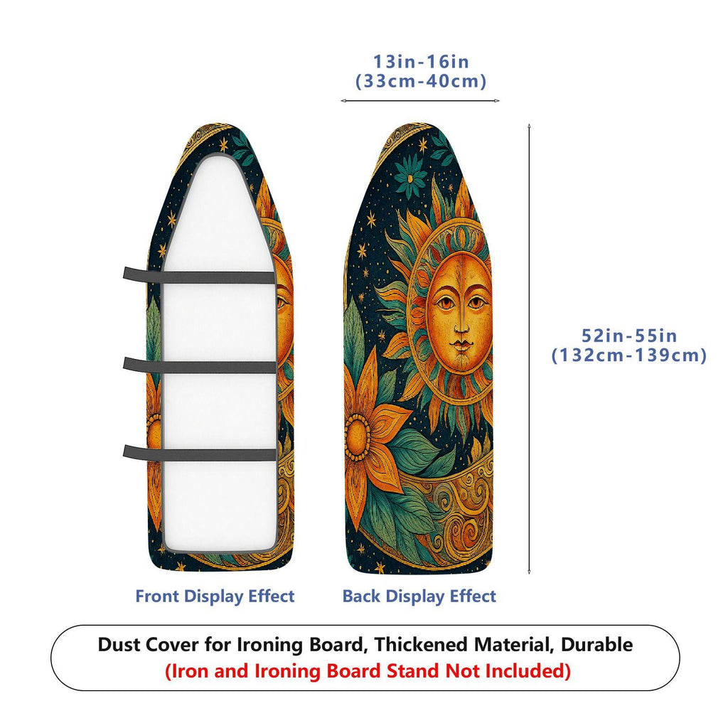 1-Piece Floral Sun Moon Star  Ironing Board Cover, Universal Size, Without Board