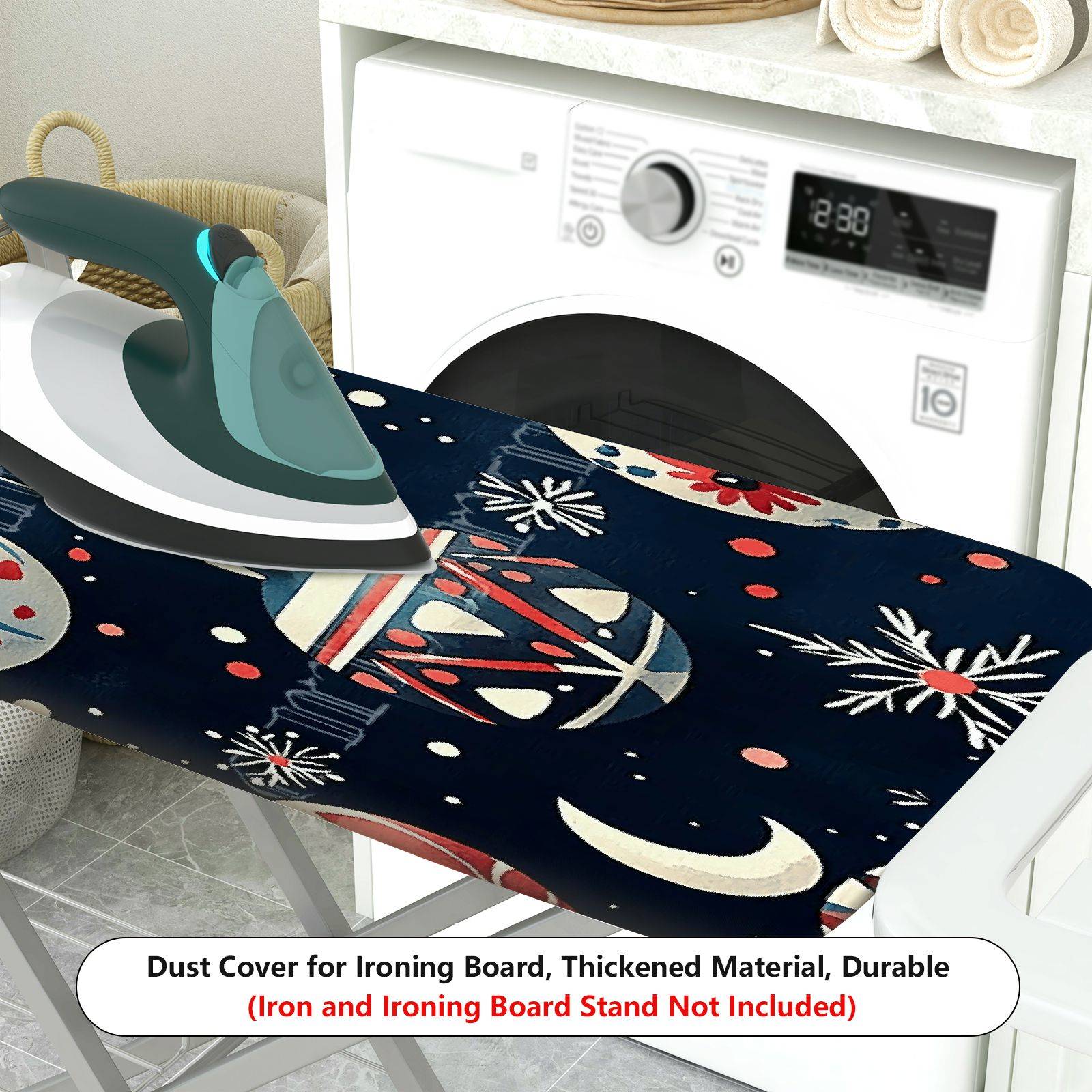 1-Piece Christmas Ornament Ball Snowflake  Ironing Board Cover, Universal Size, Without Board