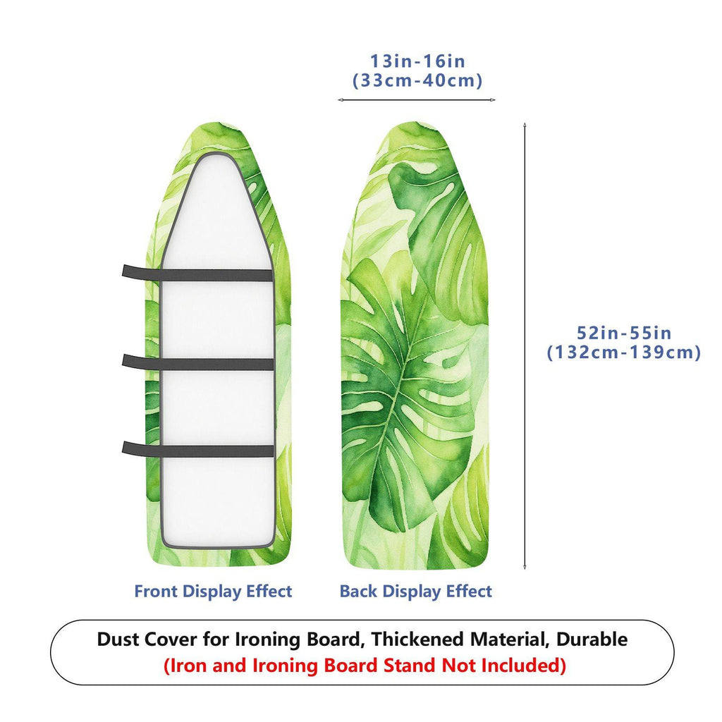 1-Piece Tropical Leaf Pattern Green Decorative  Ironing Board Cover, Universal Size, Without Board