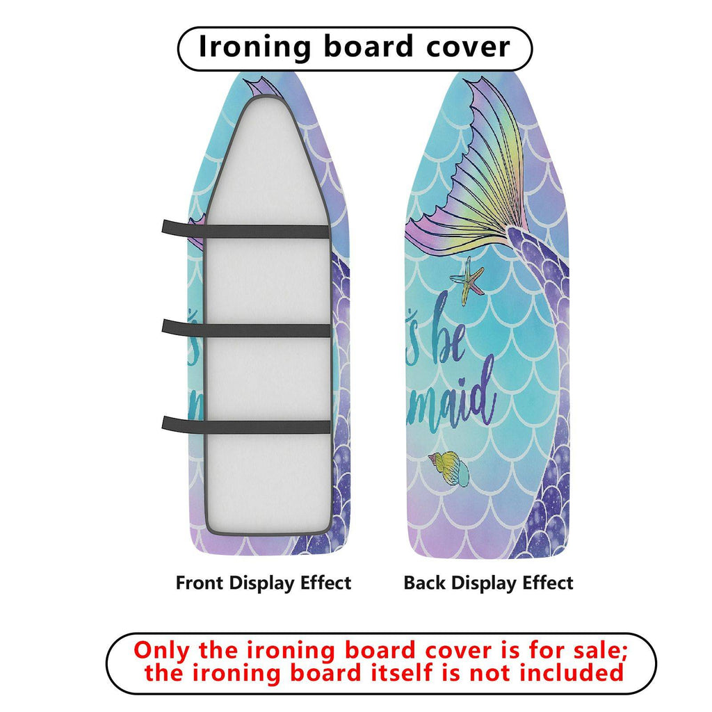 1-Piece Mermaid Tail Starfish Seashell  Ironing Board Cover, Universal Size, Without Board
