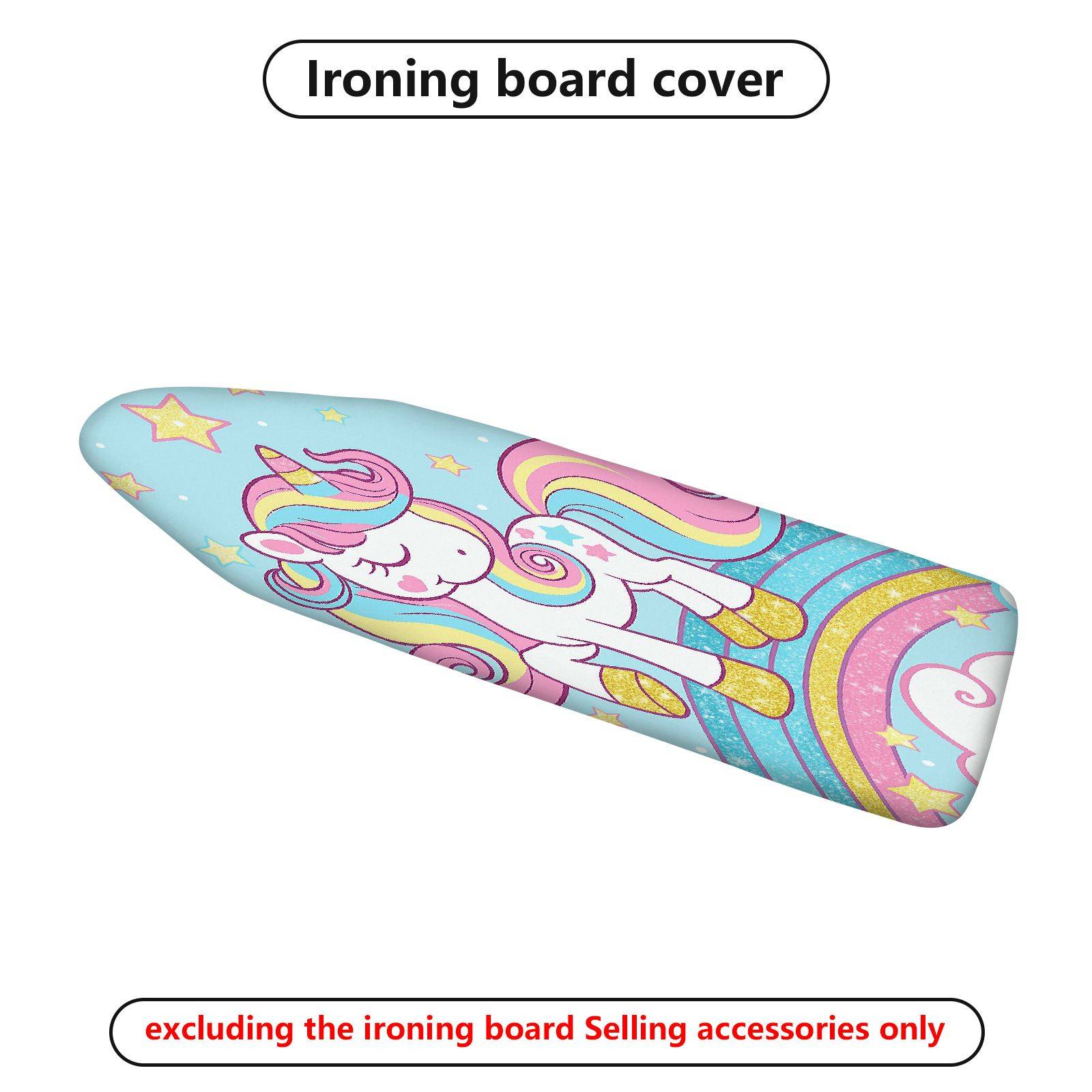 1-Piece Unicorn Rainbow Stars  Ironing Board Cover, Universal Size, Without Board