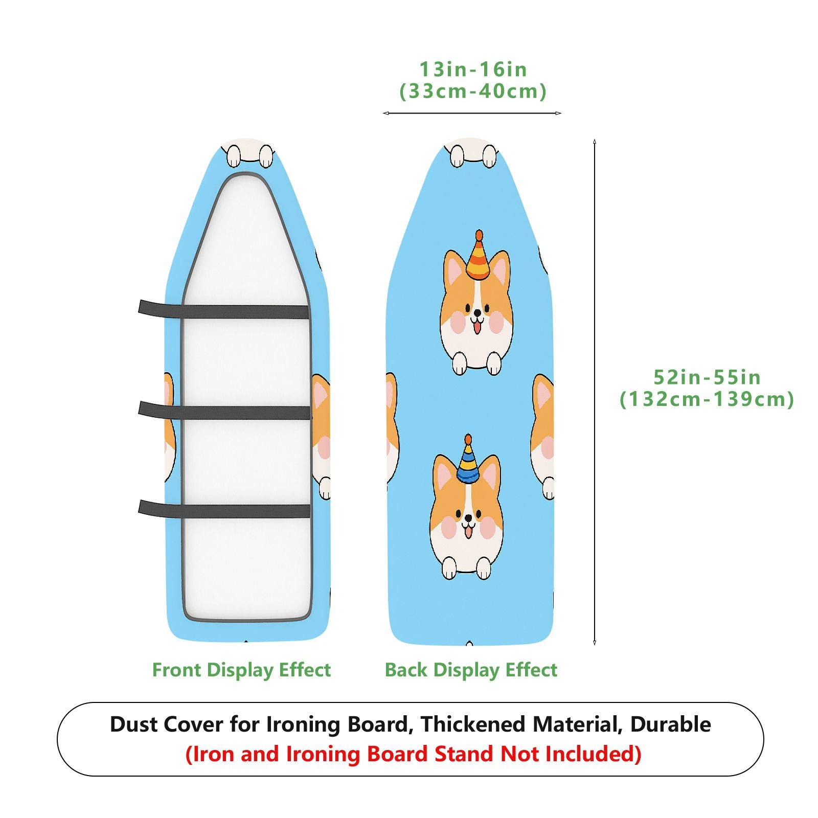 1-Piece Dog Party Hat Blue  Ironing Board Cover, Universal Size, Without Board