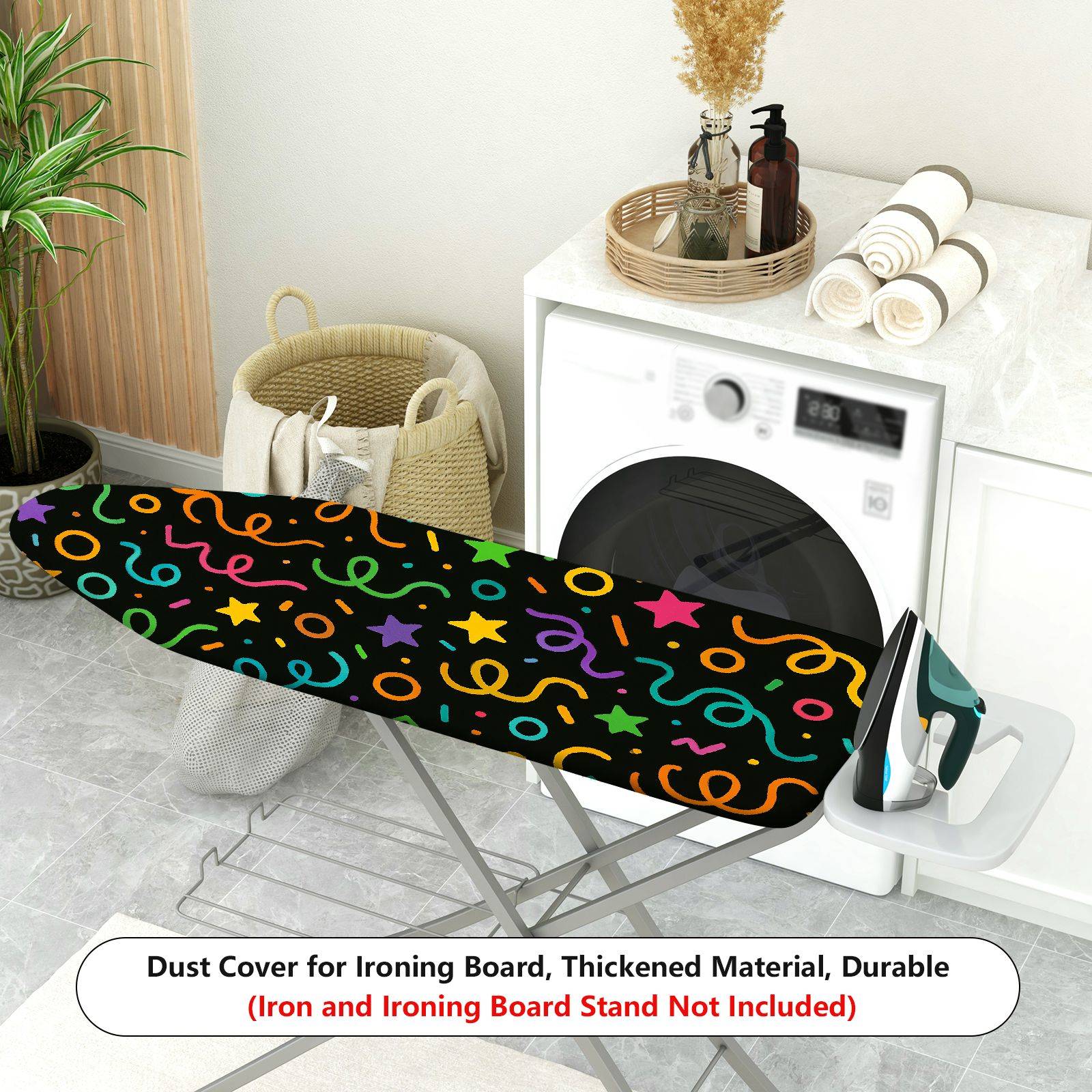1-Piece Stars Confetti Colorful  Ironing Board Cover, Universal Size, Without Board