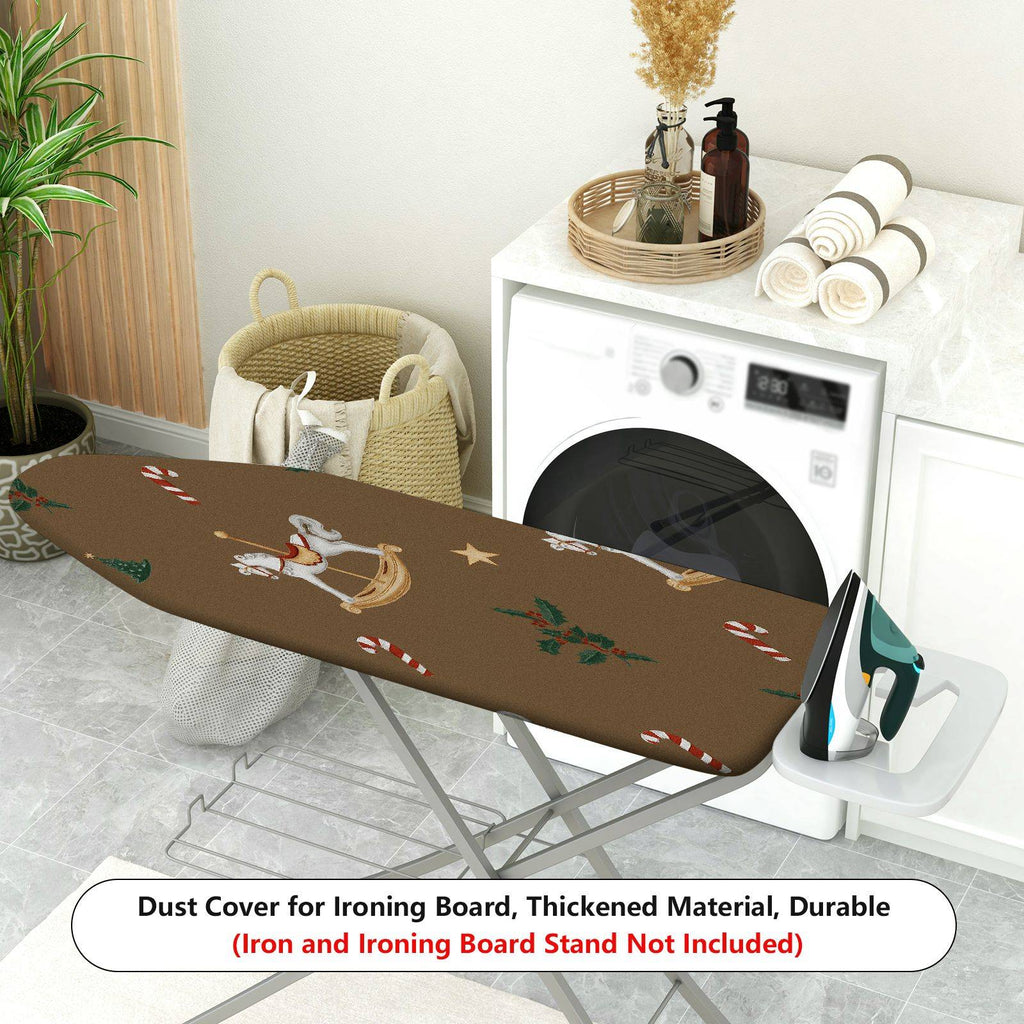1-Piece Christmas Rocking Horse Holly  Ironing Board Cover, Universal Size, Without Board