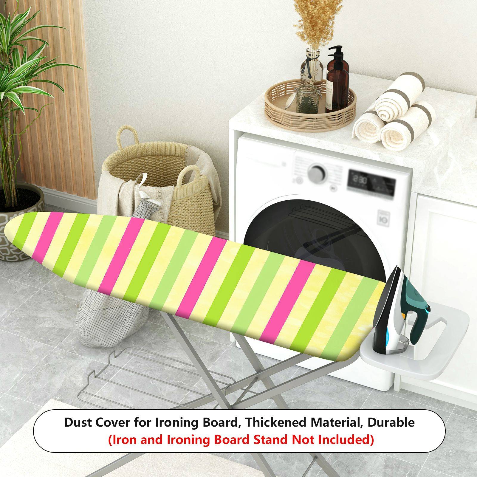 1-Piece Striped Colorful Pattern Decorative  Ironing Board Cover, Universal Size, Without Board