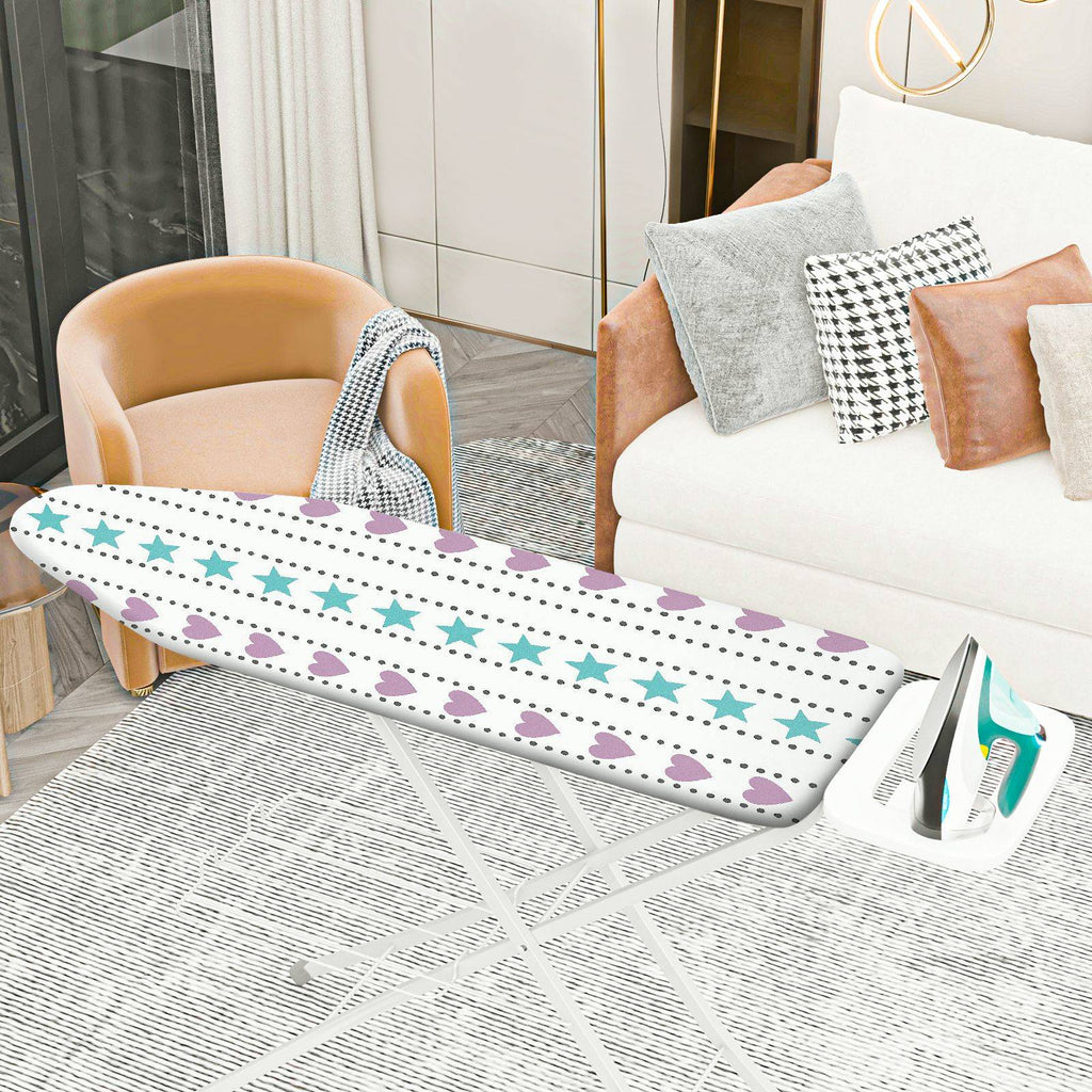 1-Piece Heart Star Striped  Ironing Board Cover, Universal Size, Without Board