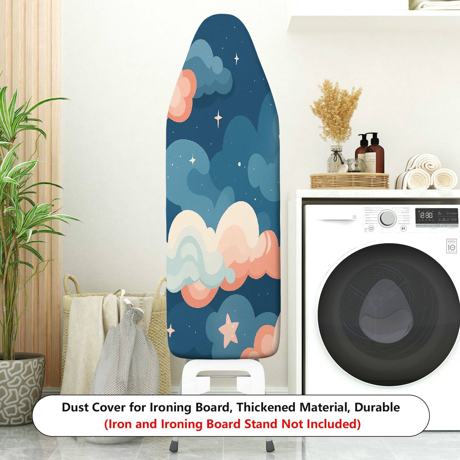 1-Piece Night sky Clouds Stars  Ironing Board Cover, Universal Size, Without Board
