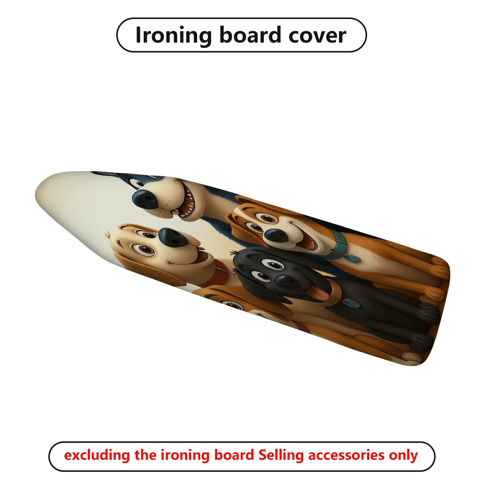 1-Piece Dogs  Animals  Ironing Board Cover, Universal Size, Without Board