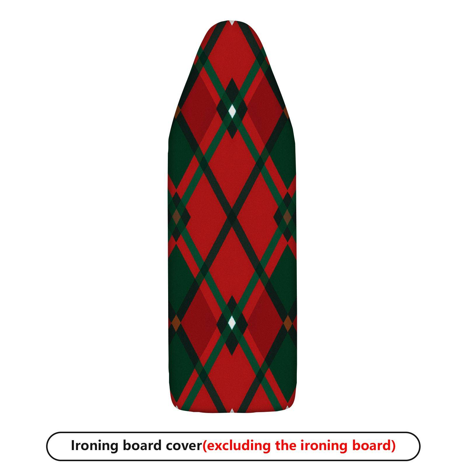 1-Piece Red Green Plaid Christmas  Ironing Board Cover, Universal Size, Without Board