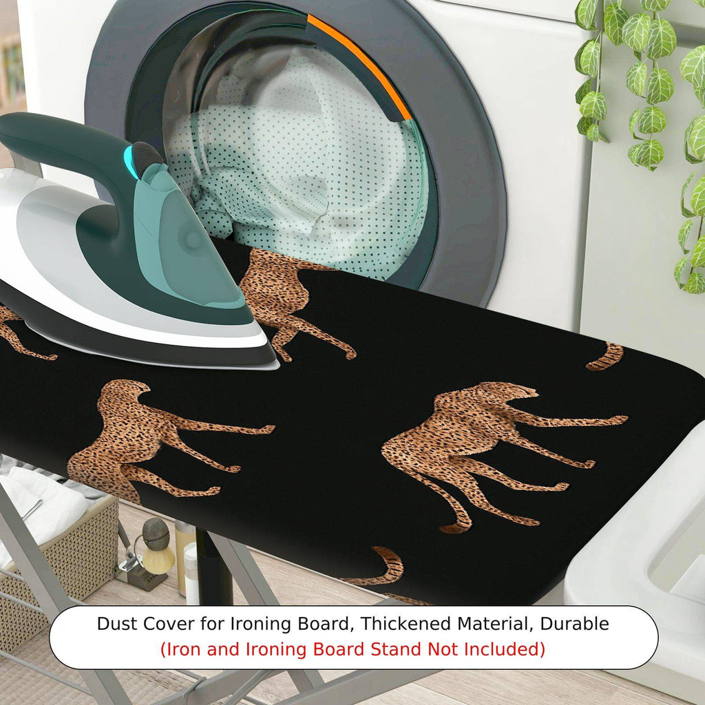 1-Piece Leopard Print Black Pattern Animal  Ironing Board Cover, Universal Size, Without Board