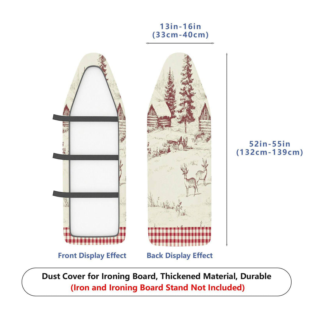 1-Piece Forest Cabin Deer Retro  Ironing Board Cover, Universal Size, Without Board