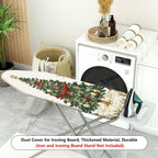 1-Piece Christmas Tree Red Bow Green Ornament  Ironing Board Cover, Universal Size, Without Board