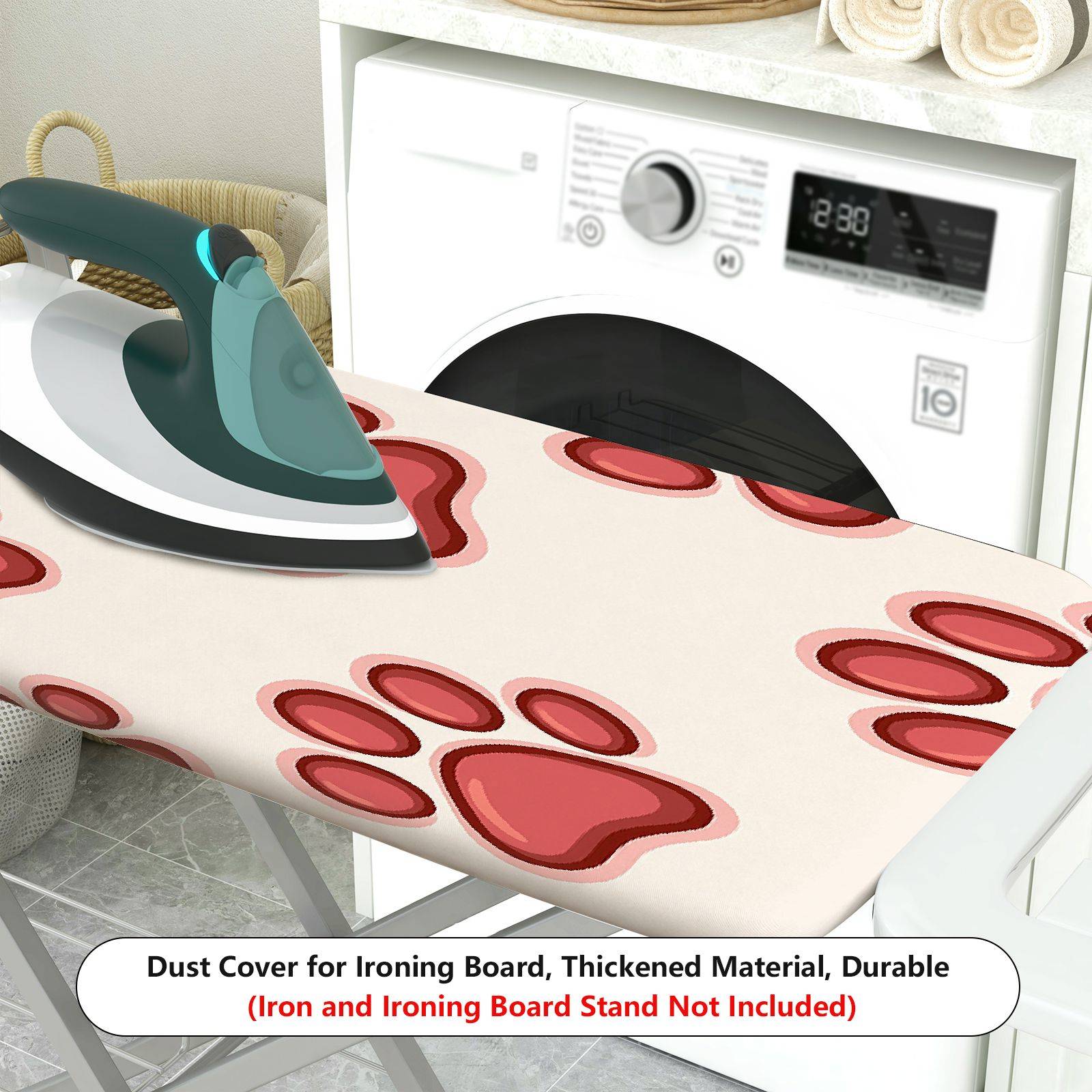 1-Piece Animal Print Paw Cat Dog  Ironing Board Cover, Universal Size, Without Board