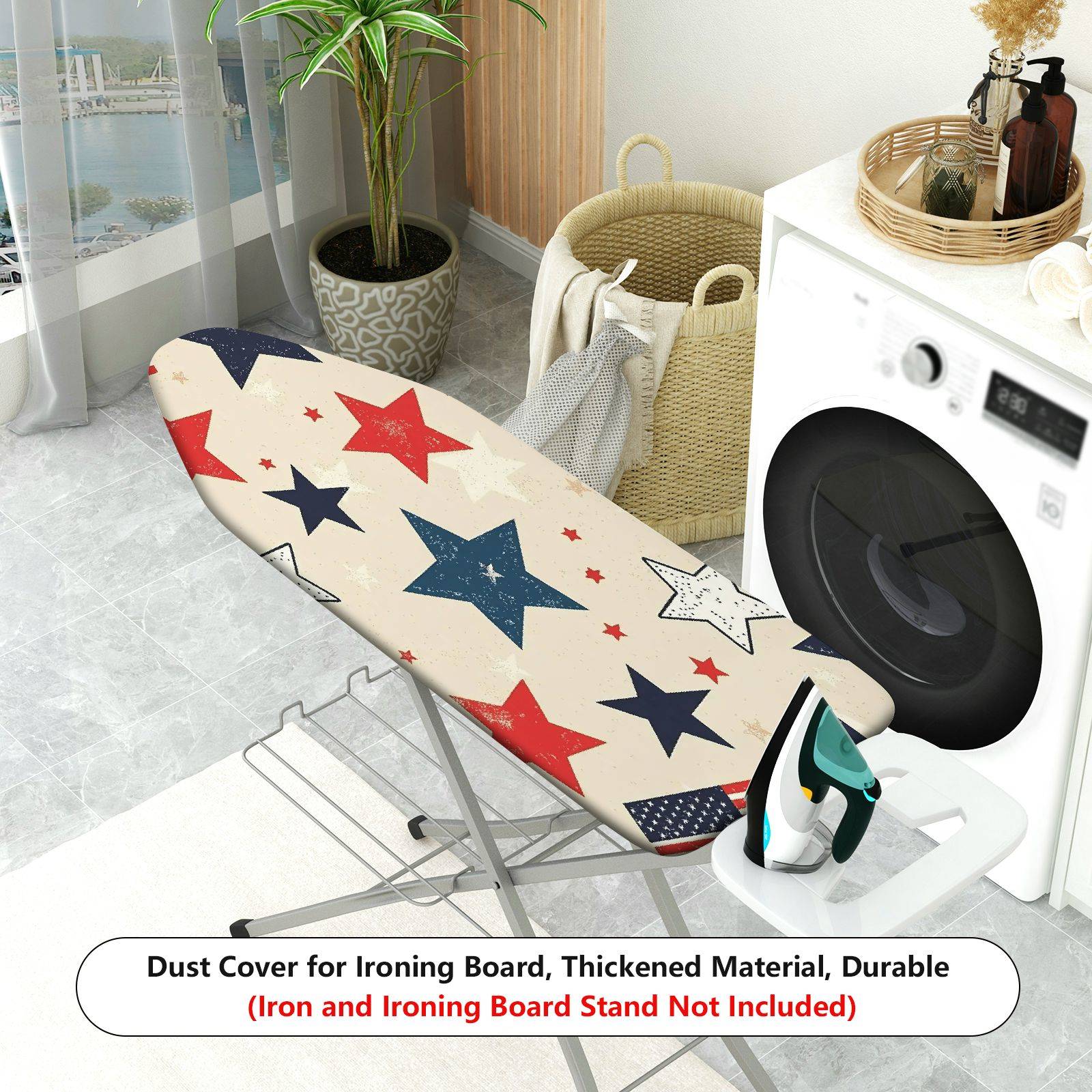 1-Piece Star Pattern American Flag Vintage Theme  Ironing Board Cover, Universal Size, Without Board