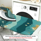 1-Piece Starry Blue Gold Wave  Ironing Board Cover, Universal Size, Without Board