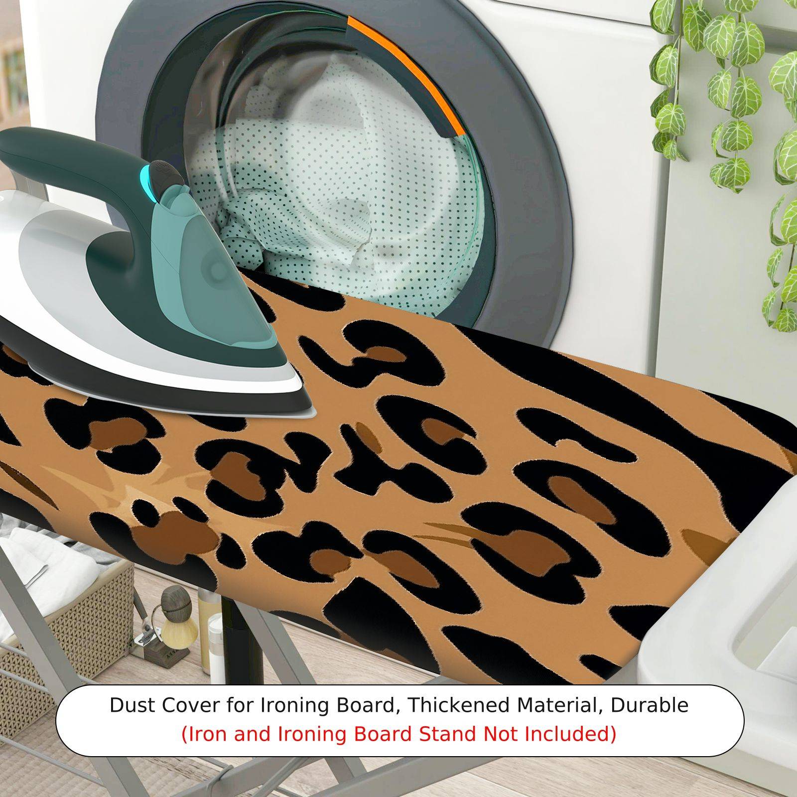 1-Piece Leopard Print Animal Pattern Decorative  Ironing Board Cover, Universal Size, Without Board