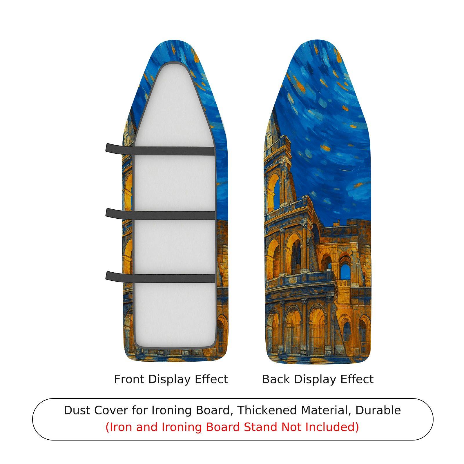 1-Piece Van Gogh Architecture Starry Night  Ironing Board Cover, Universal Size, Without Board