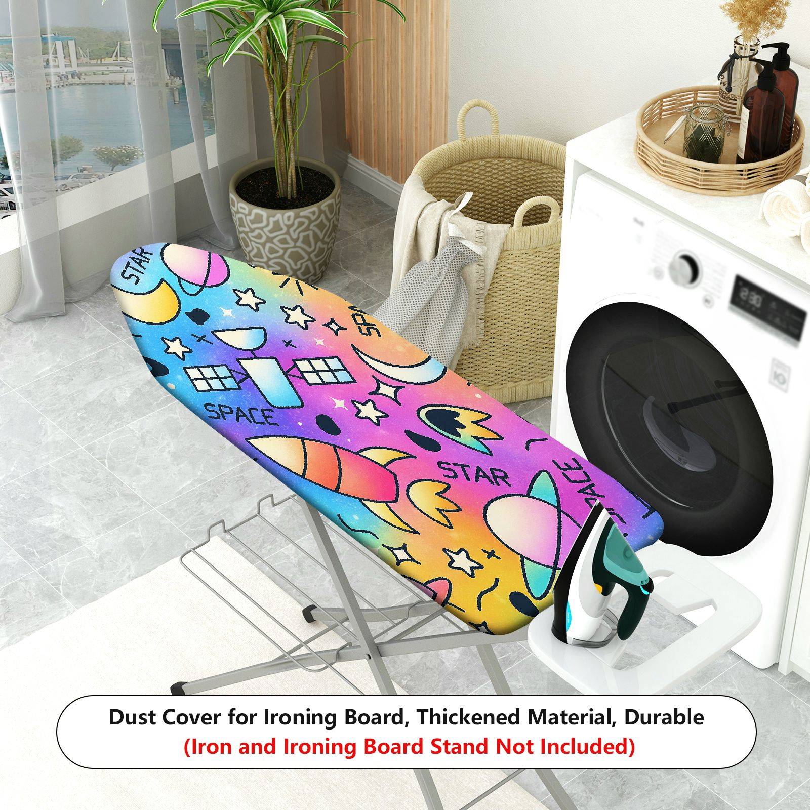 1-Piece Space Star Rocket  Ironing Board Cover, Universal Size, Without Board