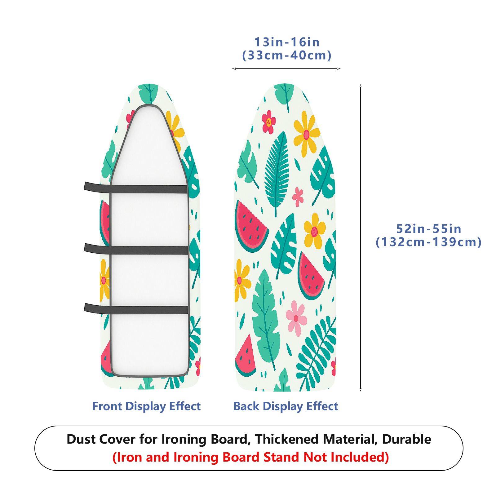 1-Piece Tropical Nature Floral Watermelon  Ironing Board Cover, Universal Size, Without Board