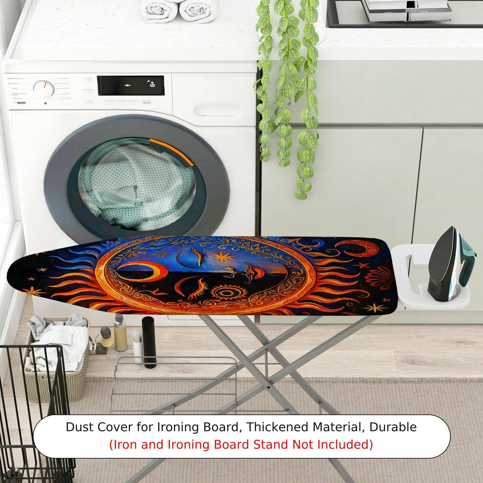 1-Piece Sun Moon Stars Astrology  Ironing Board Cover, Universal Size, Without Board