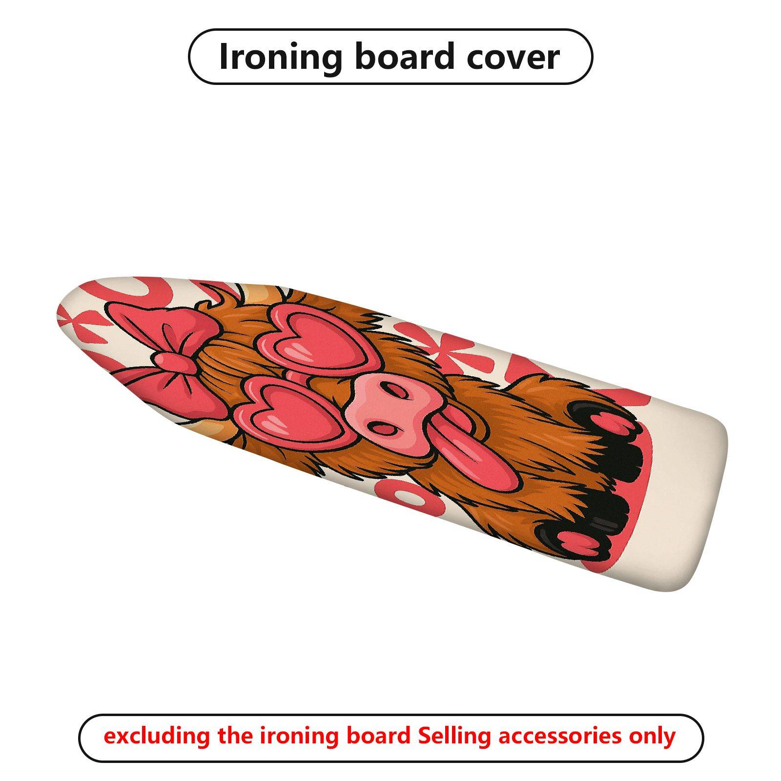 1-Piece Cute Pink Heart Animal  Ironing Board Cover, Universal Size, Without Board